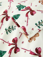 Christmas Bow and Gingerbread Print Girls Twirl Dress Rylee Faith Designs