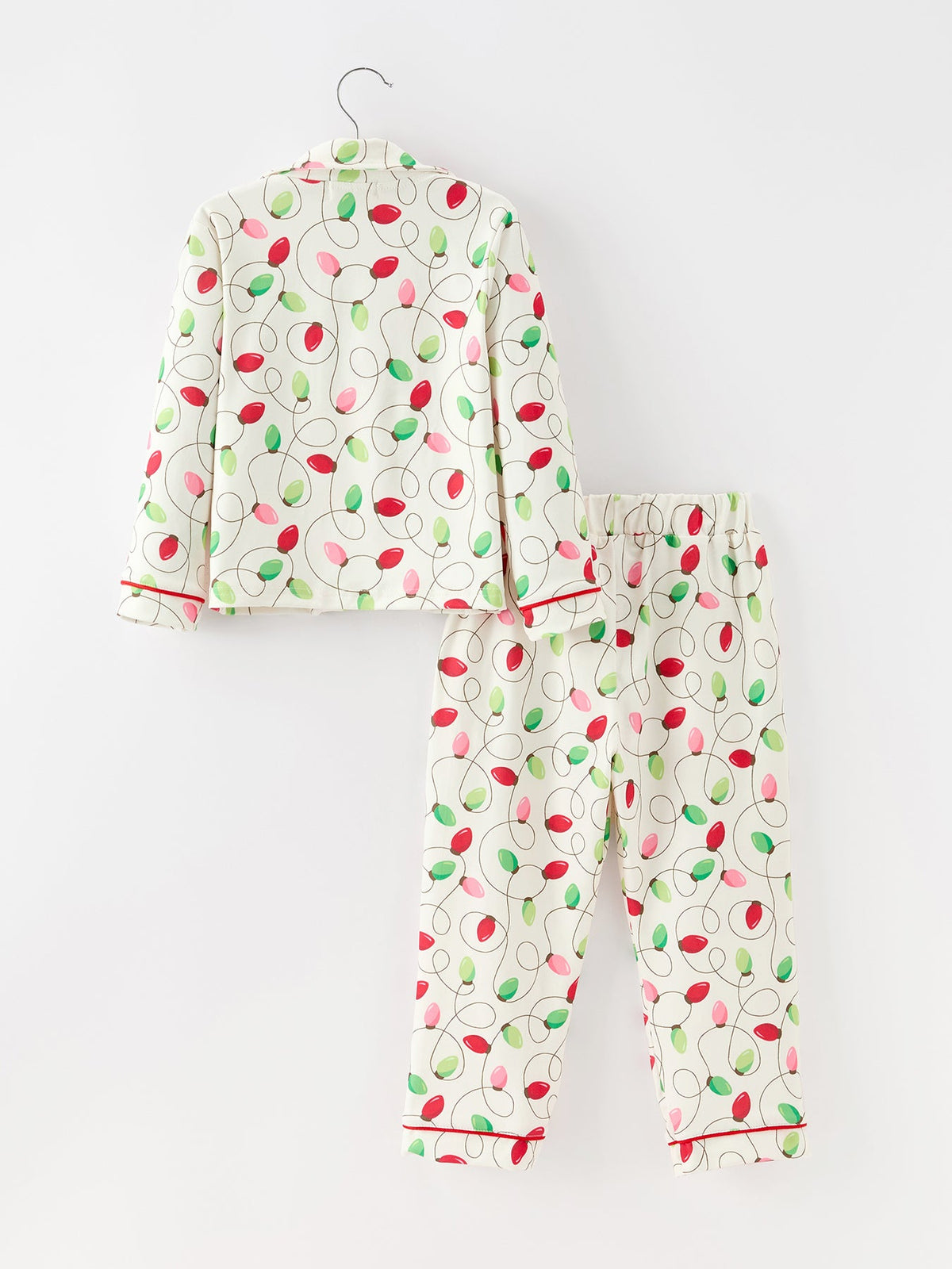 Christmas Lights Print Bow Tie Pajamas Set Rylee Faith Designs
