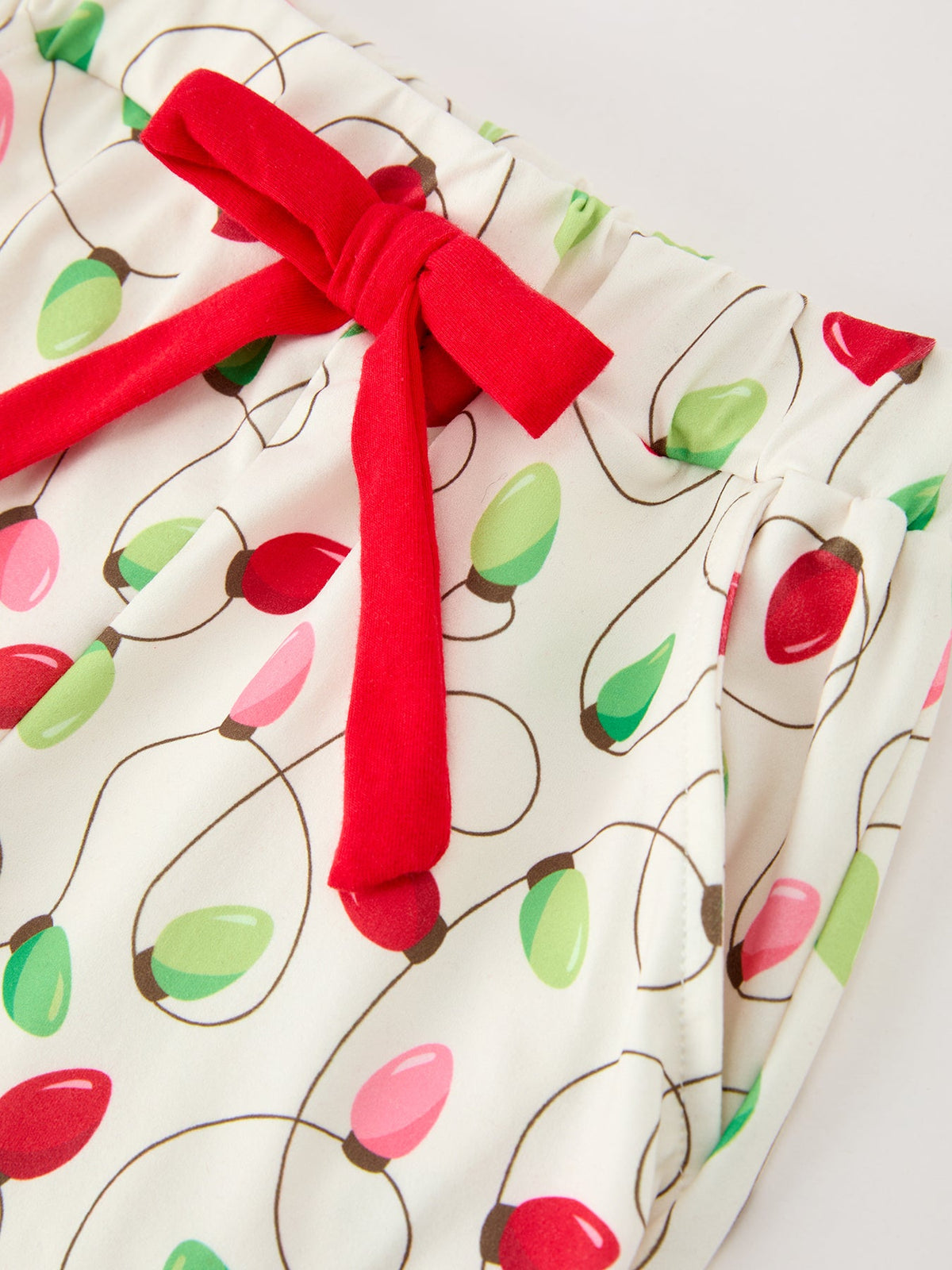 Christmas Lights Print Bow Tie Pajamas Set Rylee Faith Designs