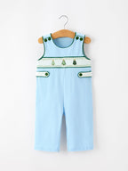 Christmas Boys Blue Christmas Tree Embroidered JonJon Rylee Faith Designs