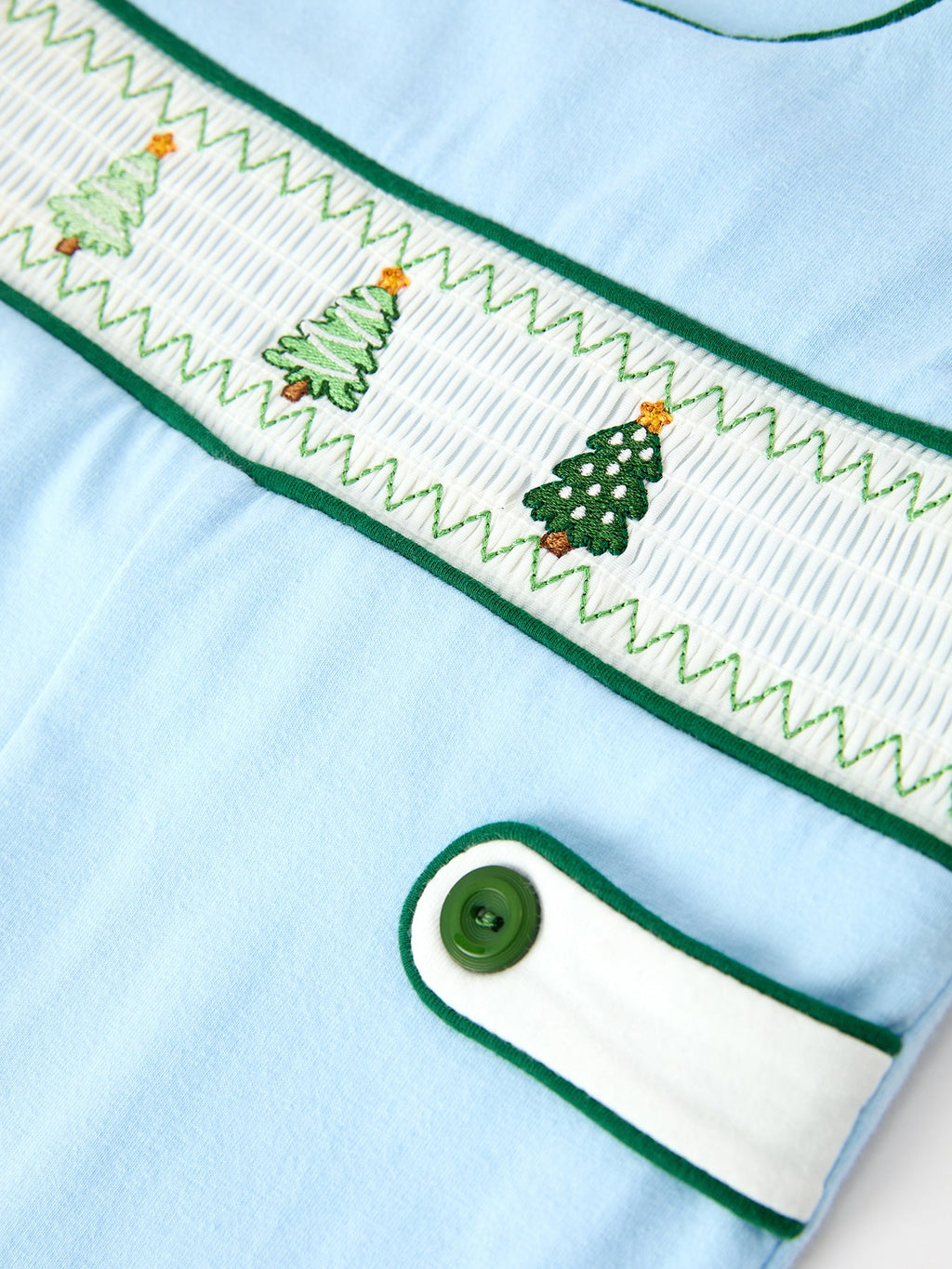 Christmas Boys Blue Christmas Tree Embroidered JonJon Rylee Faith Designs