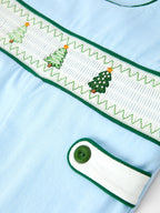Christmas Boys Blue Christmas Tree Embroidered JonJon Rylee Faith Designs