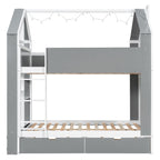 Full Size Bunk Bed with Storage Drawers & Shelves