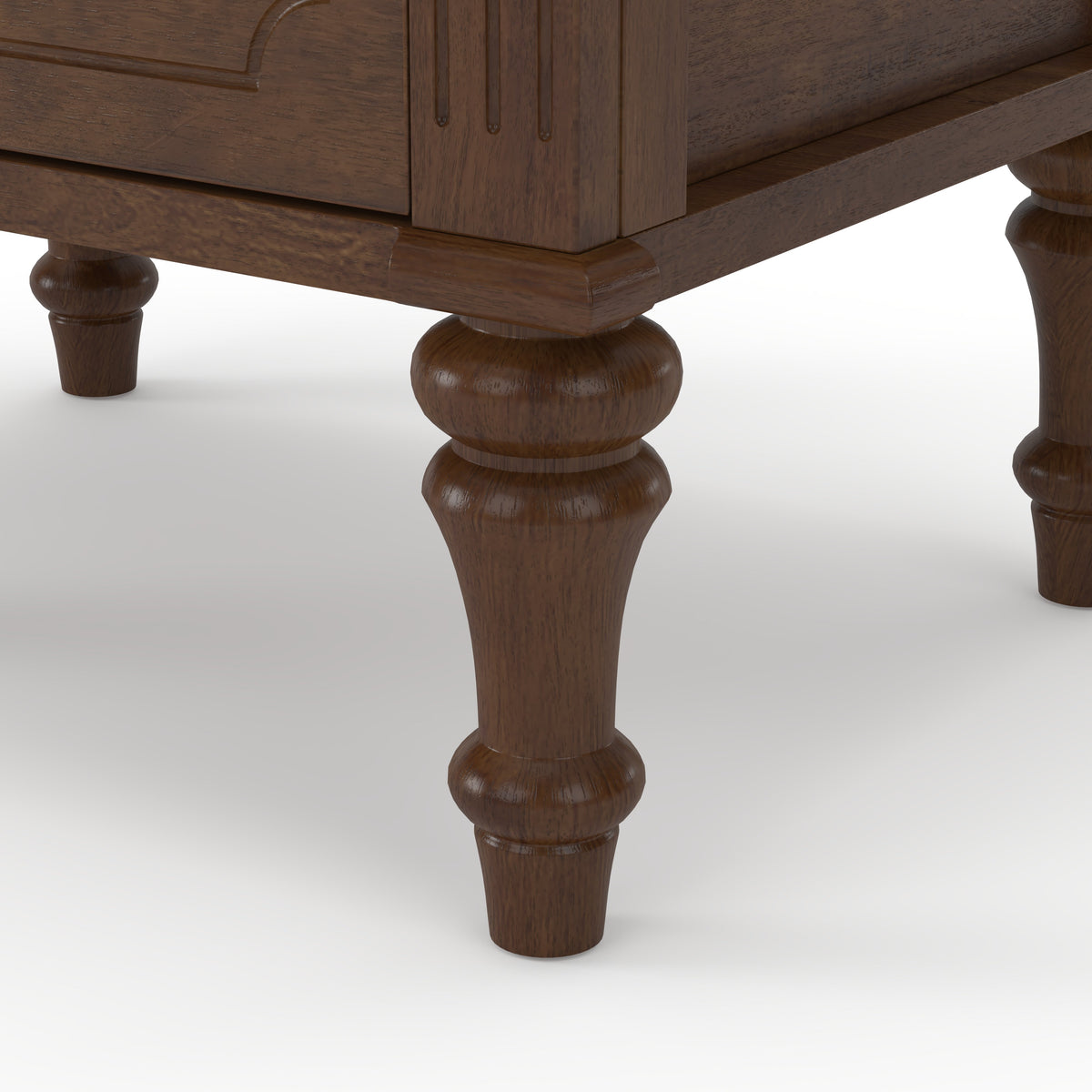 Farmhouse Nightstand with 2 Drawer, Solid Wood Bedside Table - Walnut HouseOfZazla