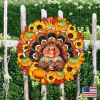 Turkey Holiday Door Wreath - Thanksgiving Halloween Decor by Jamie Mills-Price - 8185305-3H-MP G.DeBrekht