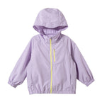 Kids Sun-Protective Casual Hooded Jacket With Contrasting Zippers