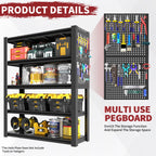 Adjustable Heavy-Duty Metal Shelving Unit – 78"H, 5-Tier