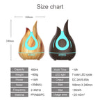 Petal Wood Grain Humidifier 400Ml Hollow Design Bathroom Aroma Diffuser Spray
