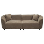 87" Curved Contemporary Sofa in Brown
