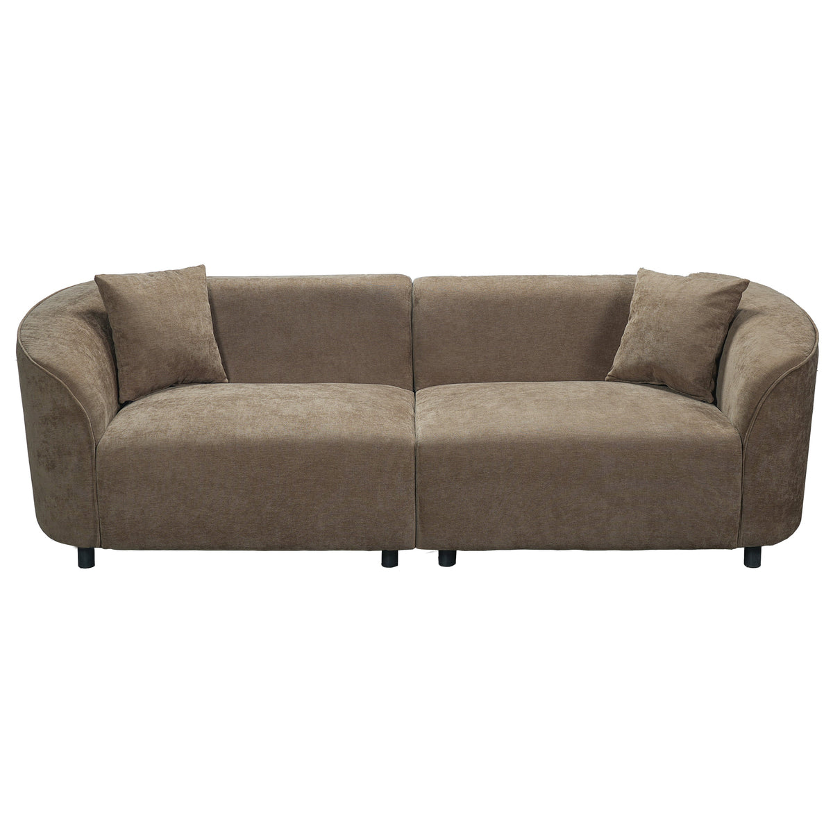 87" Curved Contemporary Sofa in Brown HouseOfZazla