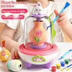 Electric Mini Finger-Powered Pottery Wheel Kit Handmade Set With No-Bake Clay Toys