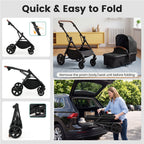 2-in-1 Convertible Baby Stroller with Car Seat Adapters