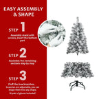 4FT Flocked Christmas Tree with 233 Tips