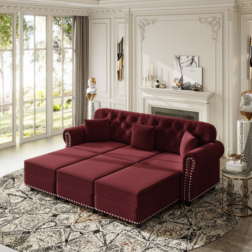 82.6" Upholstered Velvet Sofa with Nailhead Trim