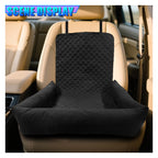 Dog Car Seat For Small Medium Dogs, Pet Front Seat Protector, Black Waterproof & Scratch-Proof Dog Car Seat Cover Booster Sofa, Non-Slip Portable Travel Safety Pet Carrier Bed For Car Truck SUV