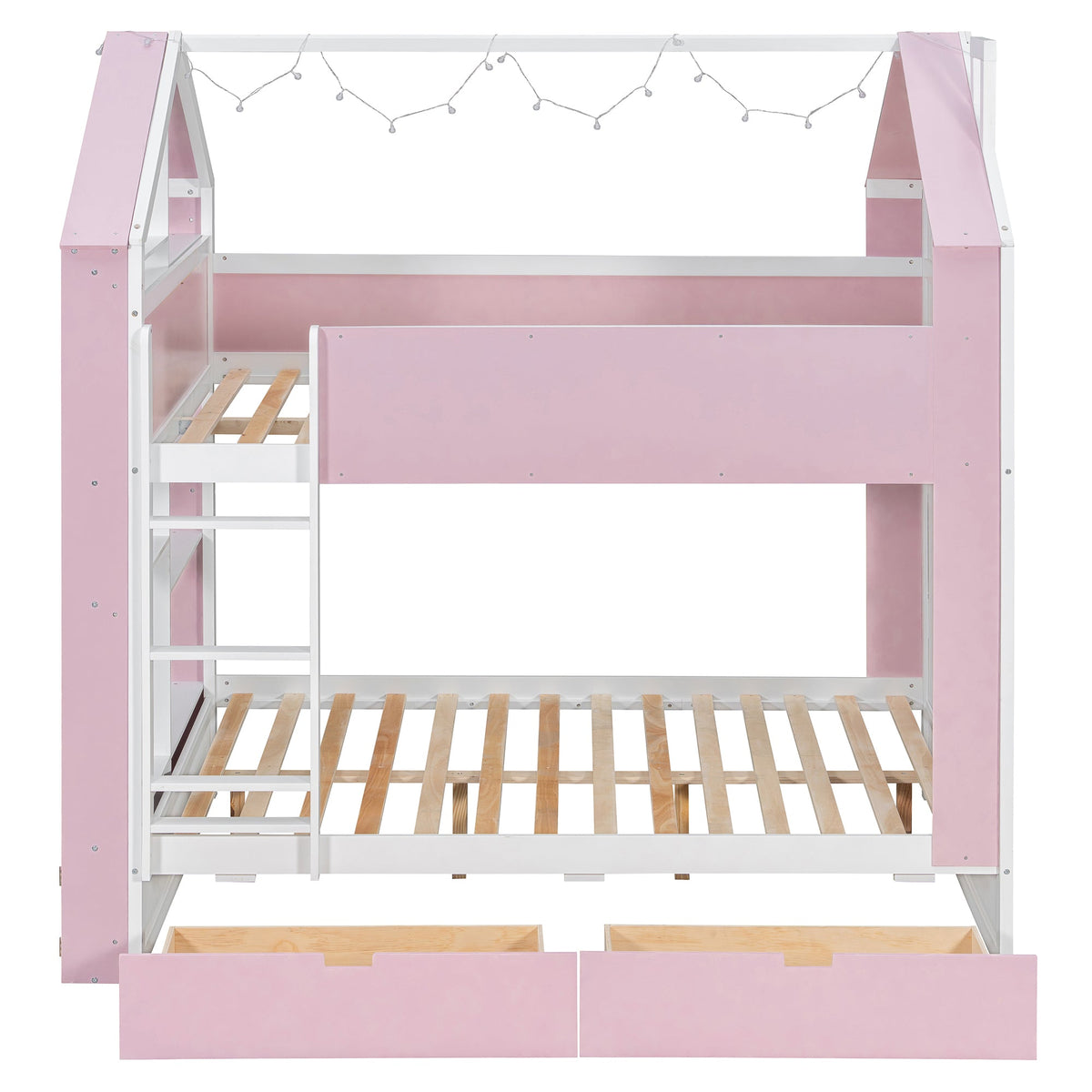 Full Size Bunk Bed with Storage Drawers & Shelves HouseOfZazla