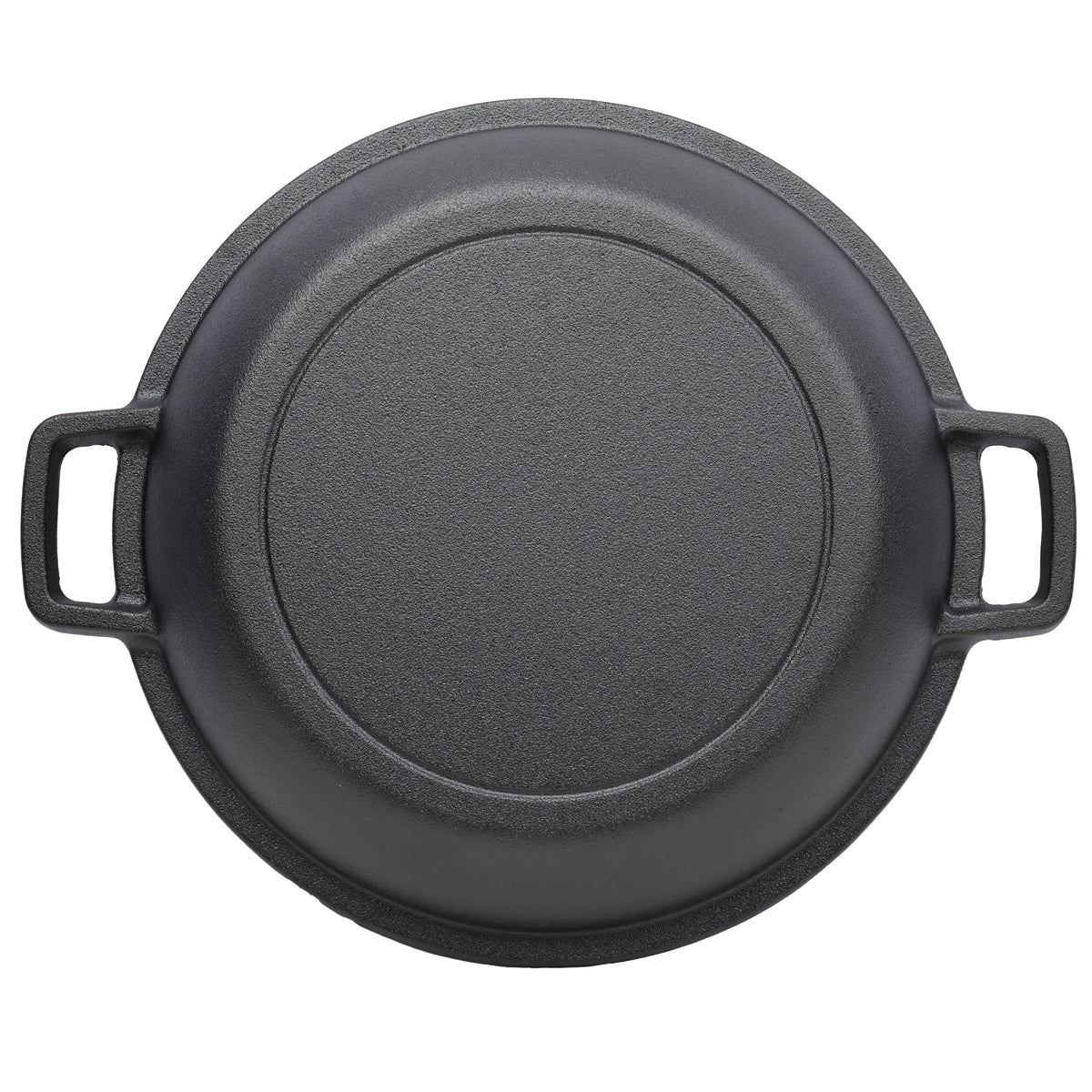 2 in 1 Pre-Seasoned Cast Iron Dutch Oven With Dual Handles, Outdoor Camping Deep Pot for Camping Fireplace Cooking BBQ Baking Campfire, 5 Quart.With 2pcs Silicone Handel Covers. Montret