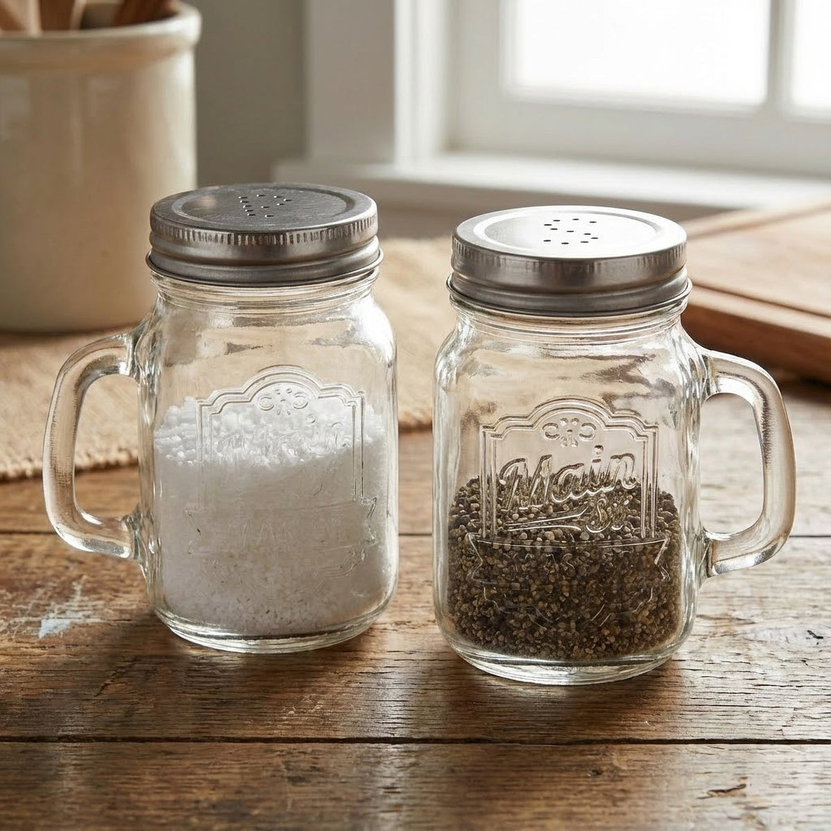Main Street Glass 2-Piece Salt and Pepper (4 OZ. Each) in Set