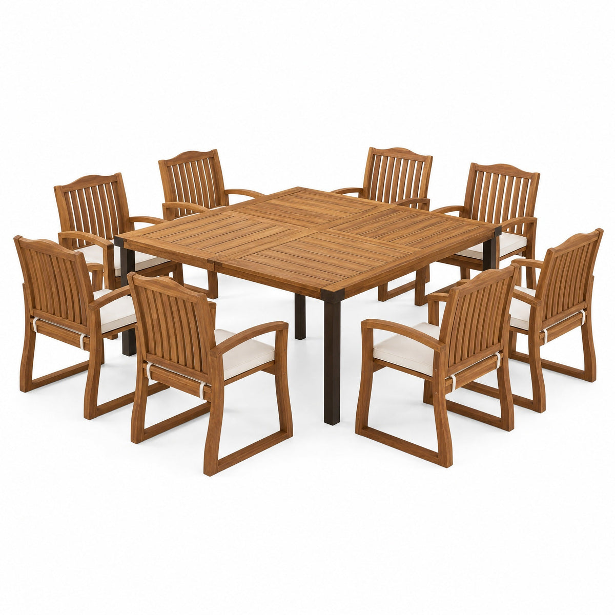 9-Piece Acacia Wood Outdoor Patio Dining Set HouseOfZazla