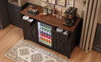 K&K 53.2" Farmhouse Fridge Cabinet