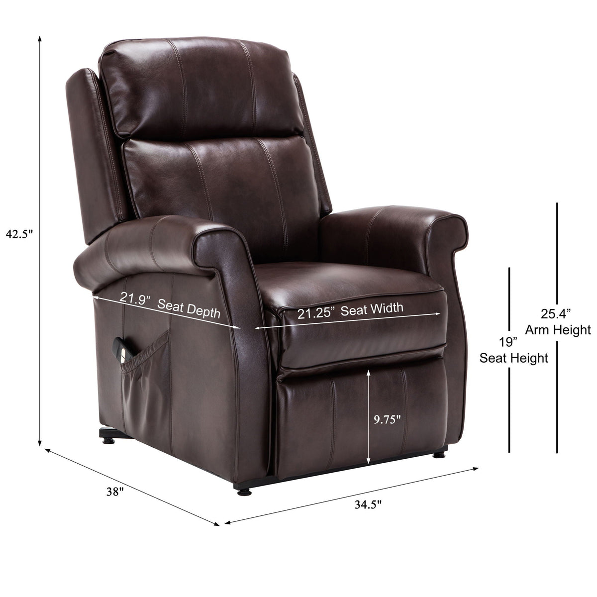 Electric Lift Chair with Recline Function - Blue, Red, or Dark Brown HouseOfZazla