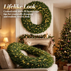 48" Artificial Norfolk Pine Christmas Wreath with LED Lights - Green HouseOfZazla