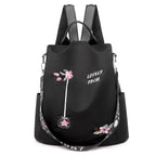 Cloth Backpack Female Embroidery Backpack Bag Nylon Anti-Theft Waterproof Women's Backpack Fashionable Anti-theft Women Backpacks Nice Print School Bag High Quality Large Capacity Backpack (