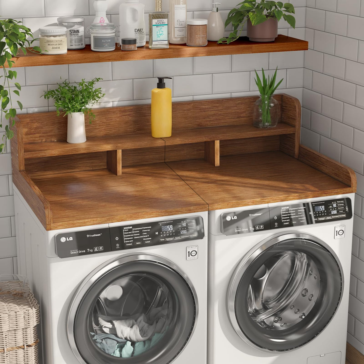 Washer Dryer Countertop with Non-Slip Pads - Walnut HouseOfZazla