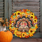 Turkey Holiday Door Wreath - Thanksgiving Halloween Decor by Jamie Mills-Price - 8185305-3H-MP G.DeBrekht