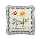 Embroidered Floral Mini Accent Pillow