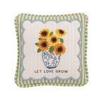 Embroidered Floral Mini Accent Pillow
