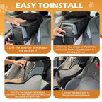 Center Console Dog Car Seat For Small Dogs, Dog Booster Seat To 15lbs Portable Puppy Car Seat With Adjustable Straps, Storage Pocket, Anti-Collapse, Washable Reversible Seat Cushion Black