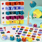 Kindergarten Screw-and-nut Shape Matching Color Puzzle Building Blocks