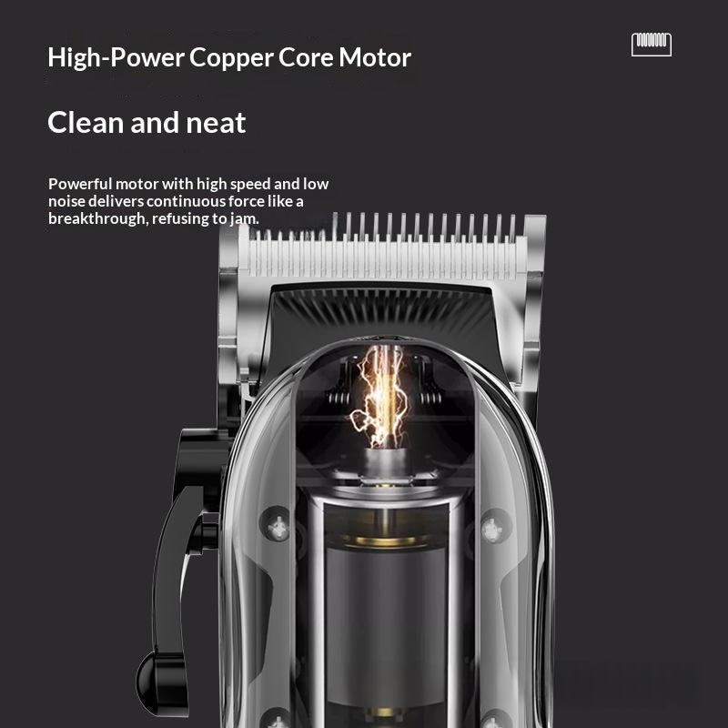 High-Power Pet Clipper With Transparent Shell & Digital Display