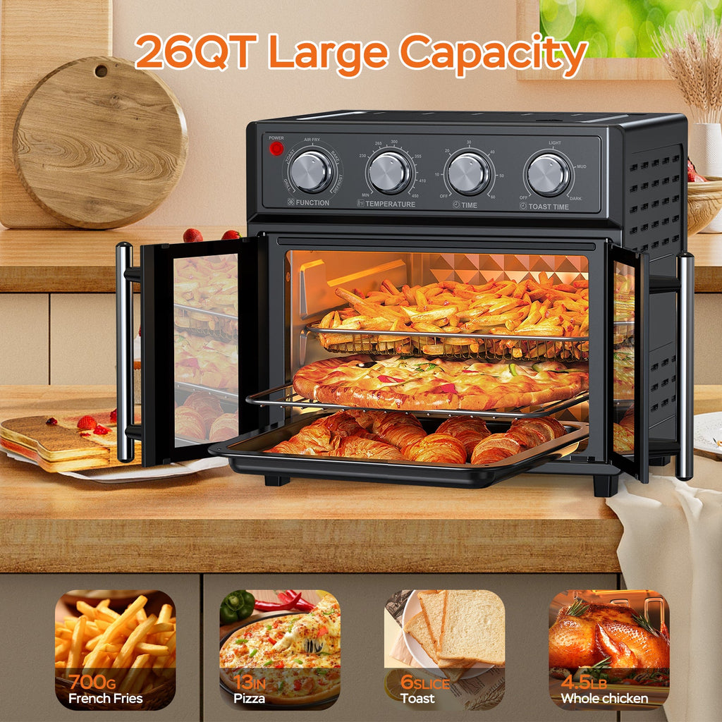 PlumChef 26QT Air Fryer Convection Toaster Oven