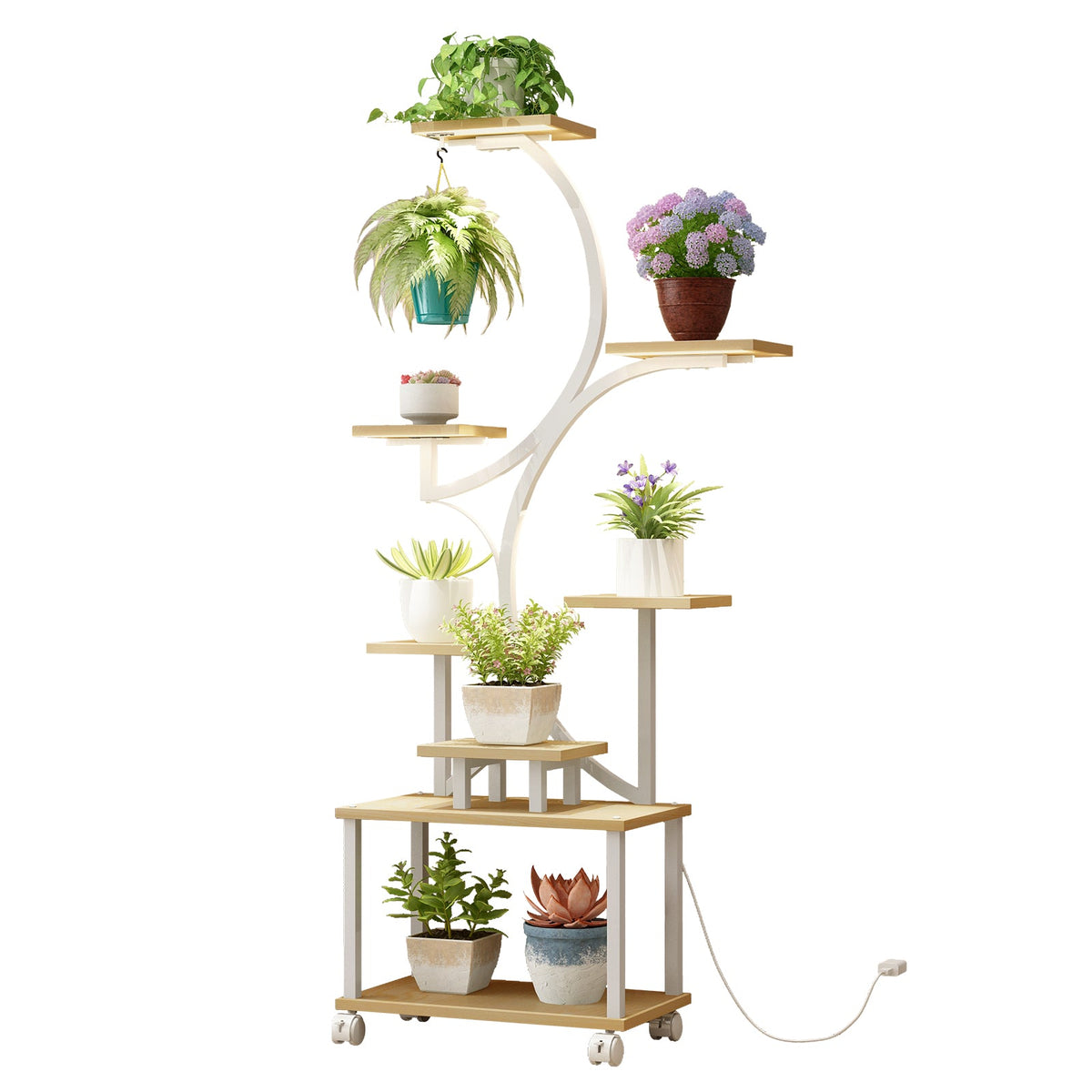 62" Tall Indoor Plant Stand with Grow Lights - 8 Tiered Shelf HouseOfZazla