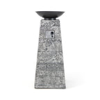 48-Inch Large Outdoor Propane Fire Bowl Column With Cover & Lava Rocks (SAK70938)