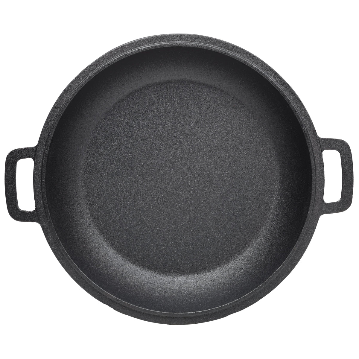 2 in 1 Pre-Seasoned Cast Iron Dutch Oven With Dual Handles, Outdoor Camping Deep Pot for Camping Fireplace Cooking BBQ Baking Campfire, 5 Quart.With 2pcs Silicone Handel Covers. Montret