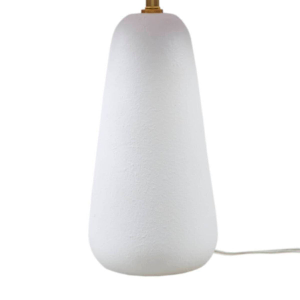 Textured Ceramic Table Lamp with Fluted Fabric Shade - White HouseOfZazla