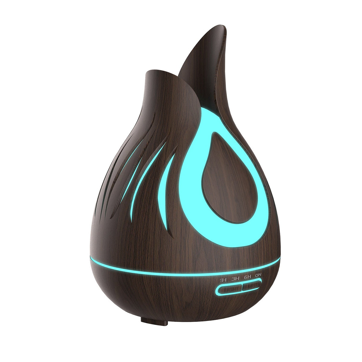 Petal Wood Grain Humidifier 400Ml Hollow Design Bathroom Aroma Diffuser Spray