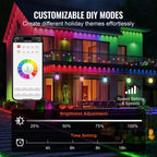 RGB Outdoor String Lights - 50FT Waterproof Patio Lights