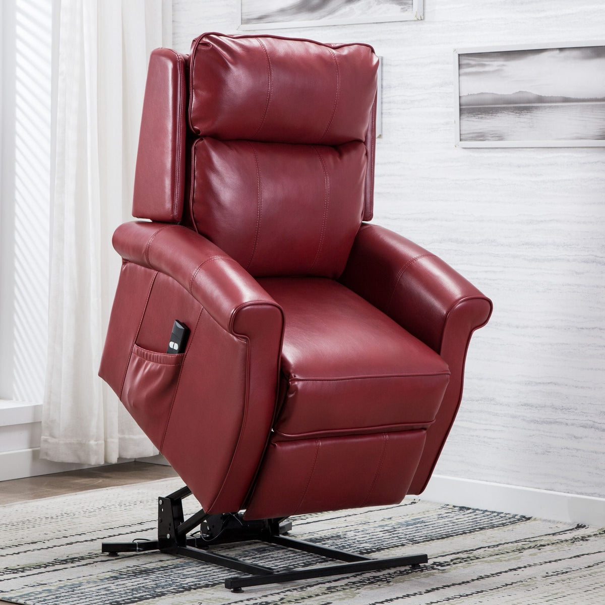 Electric Lift Chair with Recline Function - Blue, Red, or Dark Brown HouseOfZazla