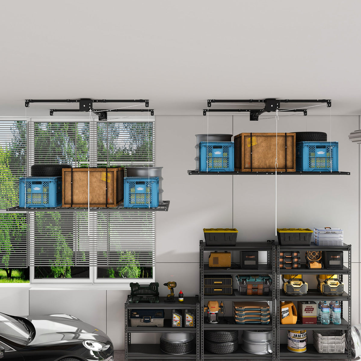 Overhead Garage Storage Rack 4x8 FT for High Ceilings