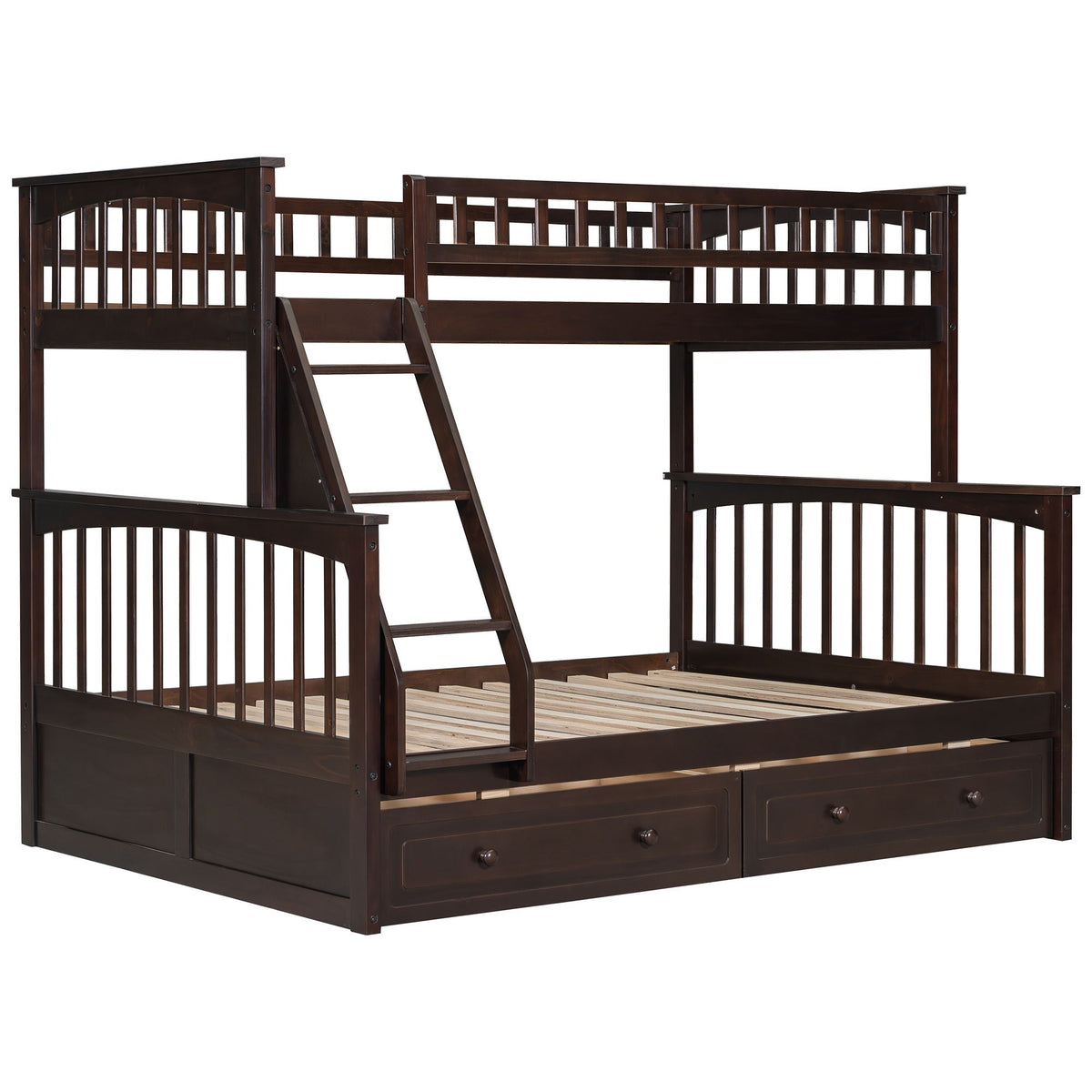 Convertible Storage Bunk Bed with Drawers - Twin Over Full HouseOfZazla