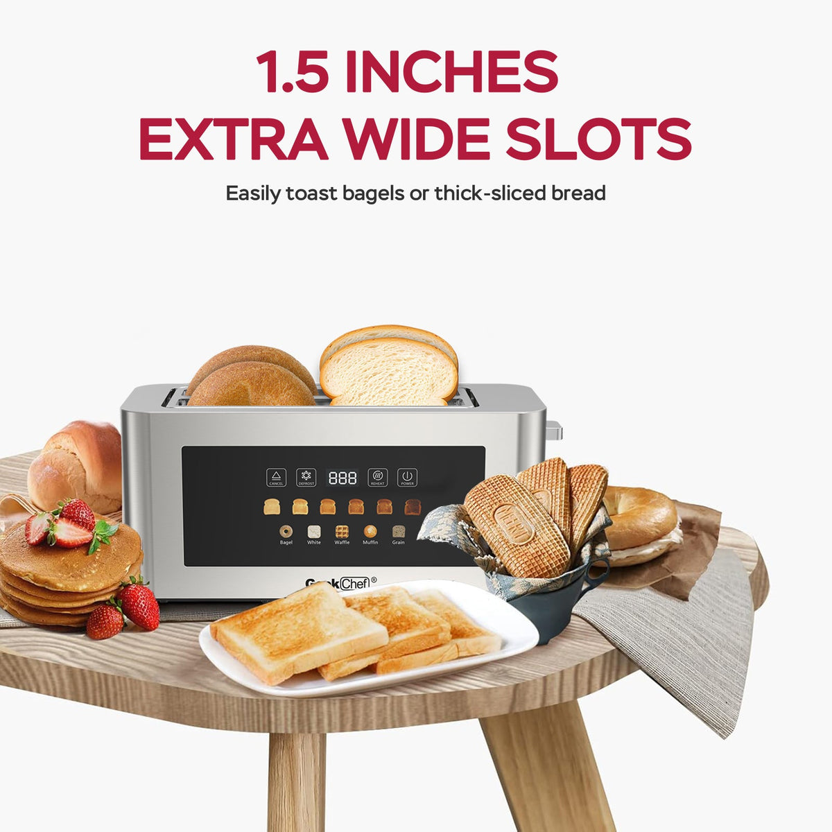 4-Slice Toaster with Extra-Wide Entrance - Stainless Steel HouseOfZazla