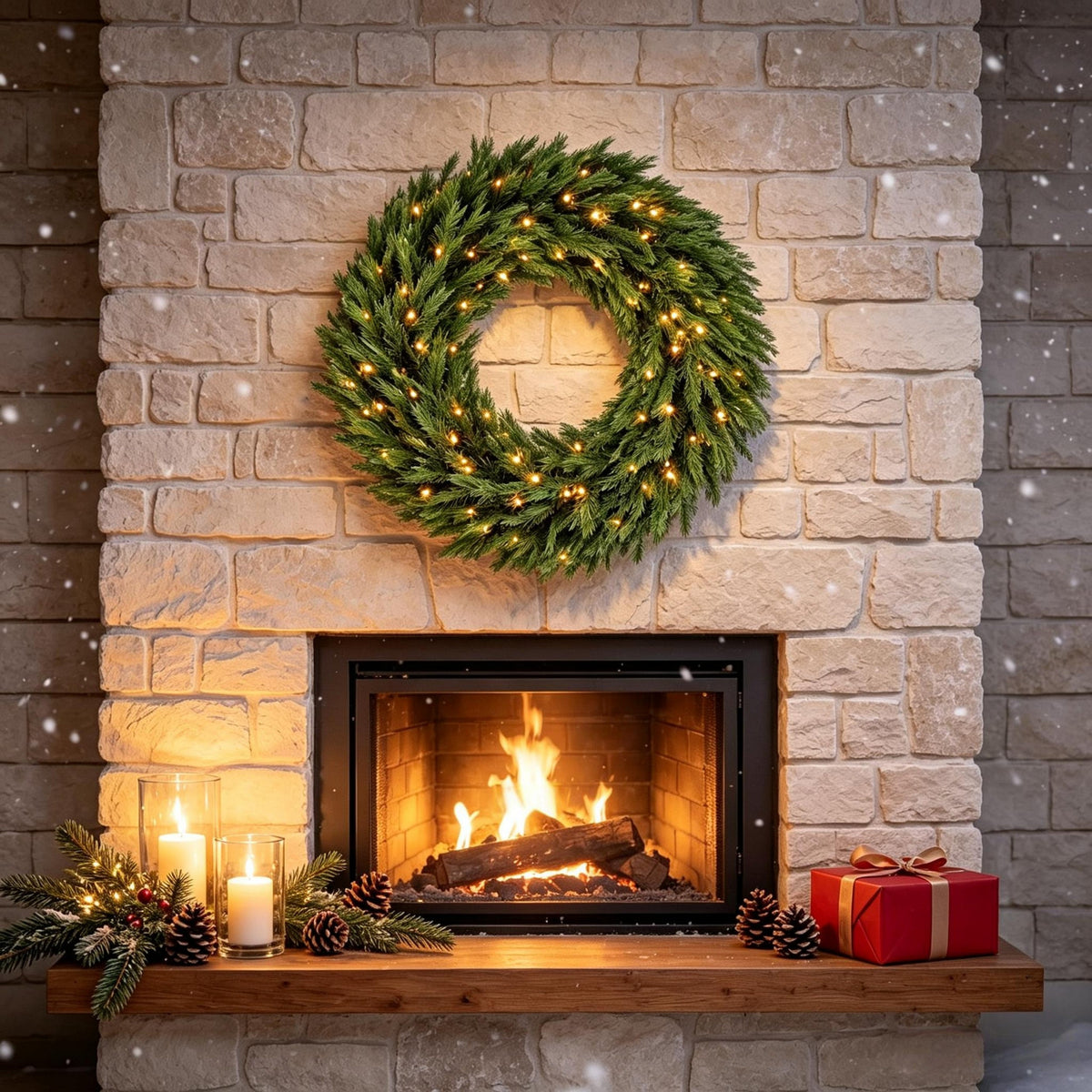 36 in Pre-Lit Norwegian Spruce Christmas Wreath HouseOfZazla