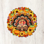 Turkey Holiday Door Wreath - Thanksgiving Halloween Decor by Jamie Mills-Price - 8185305-3H-MP G.DeBrekht