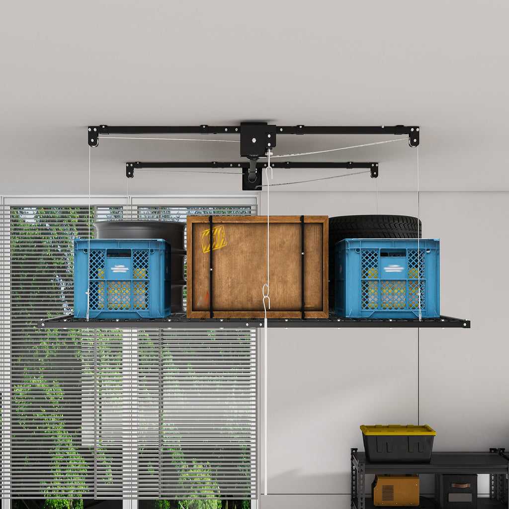 Overhead Garage Storage Rack 4x8 FT for High Ceilings