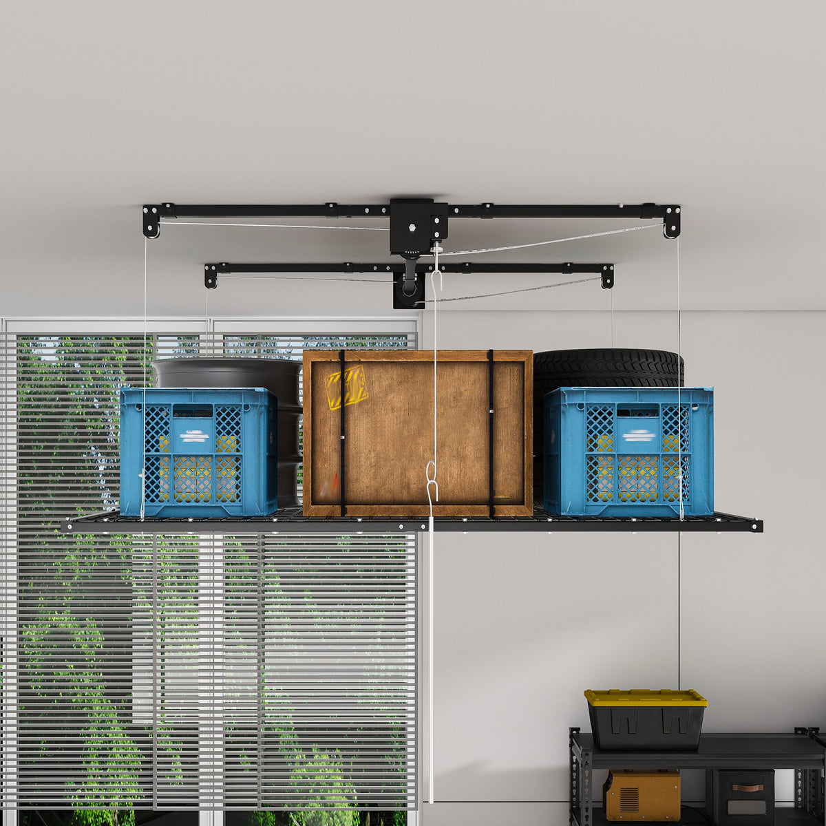Overhead Garage Storage Rack 4x8 FT for High Ceilings