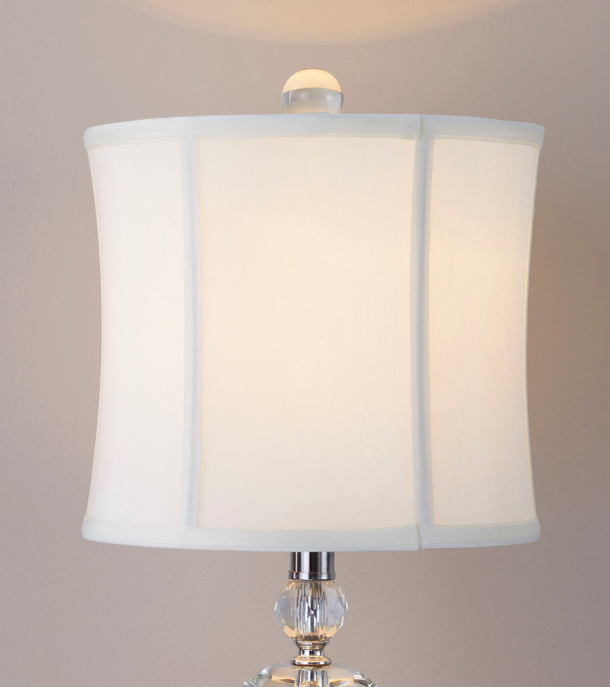 Contemporary Crystal Table Lamp Set with Faceted K9 Crystal - Clear Crystal / Chrome HouseOfZazla